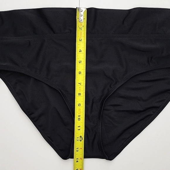 Christina  Women's Black Swim Bikini Bottom Foldover Hem Size 18 - Picture 9 of 11